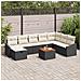 Set Divano da Giardino 9 Pezzi con Cuscini Rattan Nero - Foto miniatura 2