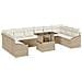 Set Divano da Giardino in 11 Pezzi con Cuscini Beige in Rattan Sintetico - Foto miniatura 1