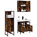 Set Mobili da Bagno 3 pz Rovere Fumo in Legno Multistrato - Foto miniatura 4