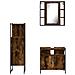 Set Mobili da Bagno 3 pz Rovere Fumo in Legno Multistrato - Foto miniatura 6