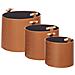 Set Di 3 Cestini Aram Pelle Sintetica Marrone - Foto miniatura 2