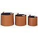 Set Di 3 Cestini Aram Pelle Sintetica Marrone - Foto miniatura 3