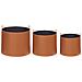 Set Di 3 Cestini Aram Pelle Sintetica Marrone - Foto miniatura 4
