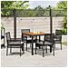Set da Pranzo per Giardino 5 pcs Nero Poly Rattan - Foto miniatura 4