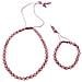 Set Di Collana E Bracciale Con Perline Sfaccettate Rosa. Regolabile - Foto miniatura 1