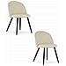 Sedia BELLO in velluto beige con gambe in metallo nero x2 - Foto miniatura 1