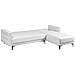 Divano Letto Angolare Modulare 4 Posti Aberdeen Pelle Sintetica Bianco Lato Sinistro - Foto miniatura 4