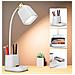 Lampada Da Scrivania Con Portapenne Bianca, Doppia Ricarica Usb, 48 2835 Led, Touch Dimmerabile Con Memoria Temperatura Colore - Foto miniatura 6