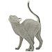 Scultura Gatti 4-argento-poliresina-17,5x9x26 Cm - Foto miniatura 1