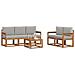 Set di divani da esterno 6 pcs Grigio Naturale e Chiaro - Foto miniatura 3