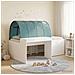 Letto alto per bambini con scrivania Bianco e azzurro - Foto miniatura 2