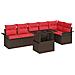 Set Divano da Giardino con cuscino 7 pcs Marrone Poly Rattan - Foto miniatura 1