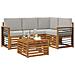 Set di divani da esterno 5 pcs Grigio Naturale e Chiaro - Foto miniatura 3
