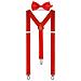 Tinta Unita Mens Bretella Bow Tie Set Clip Su Y Forma Bretelle Regolabili - Foto miniatura 1