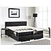 Letto Boxspring In Pelle Nera 160 X 200 Cm President - Foto miniatura 2