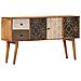 Credenza Con Motivo Stampato 130x30x70 Cm In Massello Di Mango - Foto miniatura 1