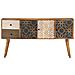 Credenza Con Motivo Stampato 130x30x70 Cm In Massello Di Mango - Foto miniatura 2