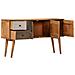 Credenza Con Motivo Stampato 130x30x70 Cm In Massello Di Mango - Foto miniatura 3