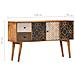 Credenza Con Motivo Stampato 130x30x70 Cm In Massello Di Mango - Foto miniatura 7