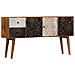 Credenza Con Motivo Stampato 130x30x70 Cm In Massello Di Mango - Foto miniatura 8
