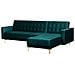 Divano Letto Angolare In Velluto Verde Smeraldo Versione Sinistra Aberdeen - Foto miniatura 5