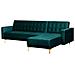 Divano Letto Angolare In Velluto Verde Smeraldo Versione Sinistra Aberdeen - Foto miniatura 6