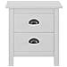Comodino Hill Bianco 46x35x49,5 cm Legno Massello di Pino - Foto miniatura 4