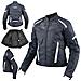 Moto Giacca Donna Sport Impermeabile Tessuto Riflettente Nero 2x - Foto miniatura 1