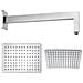 Braccio Doccia Ottone Cromato + Soffione Doccia Rettangolare Acciaio Inox 200x300x2 Mm Spessore - Foto miniatura 1