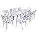 Set Di Mobili Da Giardino Allungabili Venezia 132/264 In Alluminio Bianco - 10 Posti A Sedere - Foto miniatura 6