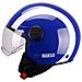 Casco Demi-jet Per Moto Blu E Bianco Con Calotta In Abs Taglia M - Foto miniatura 1