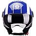 Casco Demi-jet Per Moto Blu E Bianco Con Calotta In Abs Taglia M - Foto miniatura 2