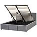Letto Contenitore Velluto Bousse 140 X 200 Cm Grigio Scuro - Foto miniatura 9
