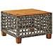Tavolo Da Giardino Grigio 55x55x36 Cm Polyrattan E Legno Acacia - Foto miniatura 4