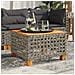 Tavolo Da Giardino Grigio 55x55x36 Cm Polyrattan E Legno Acacia - Foto miniatura 5