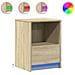 Comodini Con Luci Led 2pz Rovere Sonoma In Legno Multistrato - Foto miniatura 2