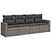 Set Divani Da Giardino 4 Pz Con Cuscini In Polyrattan Grigio - Foto miniatura 2