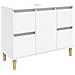 Set Mobili da Bagno 3 pz Bianco in Legno Multistrato - Foto miniatura 5