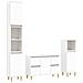 Set Mobili da Bagno 3 pz Bianco in Legno Multistrato - Foto miniatura 1