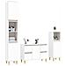 Set Mobili da Bagno 3 pz Bianco in Legno Multistrato - Foto miniatura 3