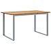Tavolo da Pranzo Esterno Grigio 140x80x75 cm Acciaio e Legno Massello di Acacia - Foto miniatura 1