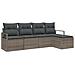 Set di Divano Giardino 5 Pezzi con Cuscini Grigio Rattan Polietilene, Divano Giardino 2 Posti con Ripostiglio e Cuscini Grigio Rattan Polietilene - Foto miniatura 1