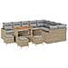 Set Divano da Giardino  13 Pezzi con Cuscini Beige Polirattan Acacia, Set da Pranzo da Giardino  4 Pezzi con Cuscini Beige Polirattan Acacia - Foto miniatura 1