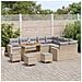 Set Divano da Giardino  13 Pezzi con Cuscini Beige Polirattan Acacia, Set da Pranzo da Giardino  4 Pezzi con Cuscini Beige Polirattan Acacia - Foto miniatura 3