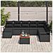 Set Divano da Giardino 9 Pezzi con Cuscini Rattan Nero Acacia, Divano da Giardino 2 Posti con Cuscini Rattan Nero Acacia - Foto miniatura 3