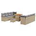 Set Divano da Giardino in 11 Pezzi con Cuscini Beige Polyrattan Acacia,  Divano da Giardino 2 Posti con Ripostiglio e Cuscini Beige Polyrattan,  Set da Pranzo in Giardino con 3 Pezzi e Cuscini Beige Polyrattan Acacia - Foto miniatura 1