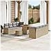 Set Divano da Giardino in 11 Pezzi con Cuscini Beige Polyrattan Acacia,  Divano da Giardino 2 Posti con Ripostiglio e Cuscini Beige Polyrattan,  Set da Pranzo in Giardino con 3 Pezzi e Cuscini Beige Polyrattan Acacia - Foto miniatura 2