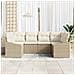 Set Divano da Giardino 6 Pezzi con Cuscini Beige Poly Rattan - Foto miniatura 3