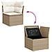 Set Divano da Giardino 6 Pezzi con Cuscini Beige Poly Rattan - Foto miniatura 9