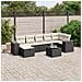 Set Divani da Giardino con Cuscini 8 pz Nero in Polyrattan - Foto miniatura 2